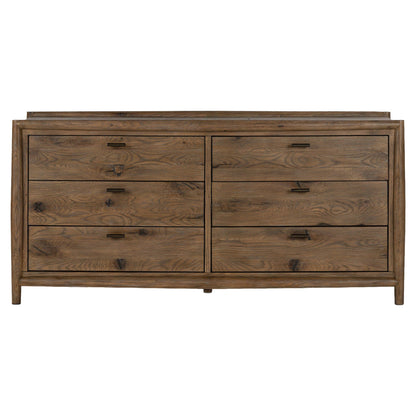 Glenview 6 Drawer Dresser - Weathered Oak Veneer
