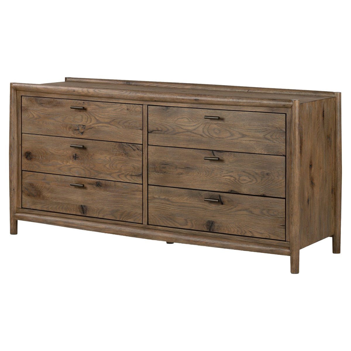 Glenview 6 Drawer Dresser - Weathered Oak Veneer