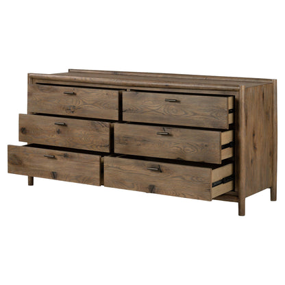 Glenview 6 Drawer Dresser - Weathered Oak Veneer