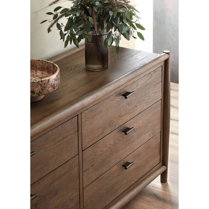 Glenview 6 Drawer Dresser - Weathered Oak Veneer