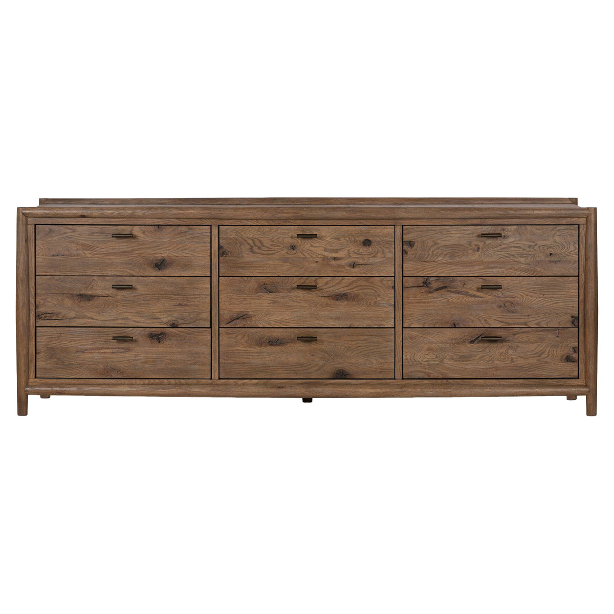 Glenview 9 Drawer Dresser - Weathered Oak Veneer