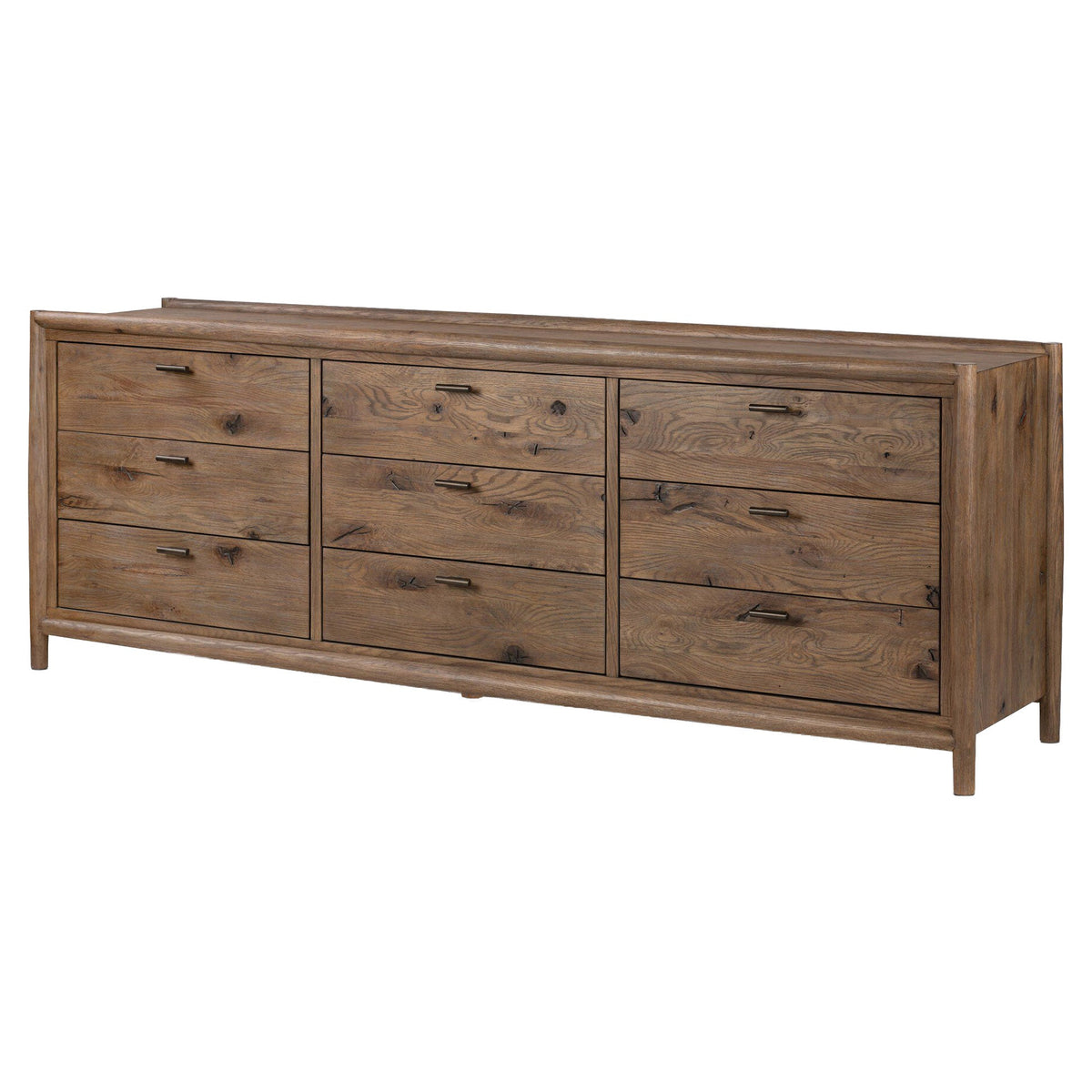 Glenview 9 Drawer Dresser - Weathered Oak Veneer