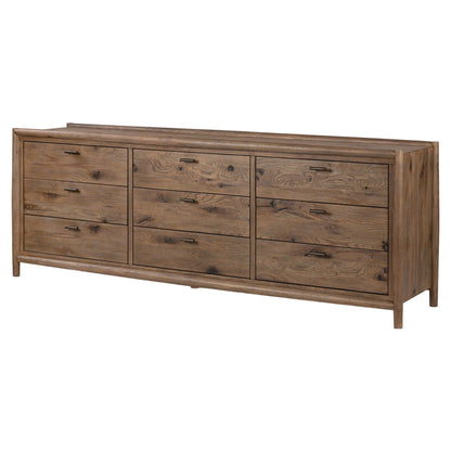 Glenview 9 Drawer Dresser - Weathered Oak Veneer