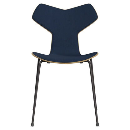 Grand Prix Front Upholstered Chair - Natural Veneer, Steel Base