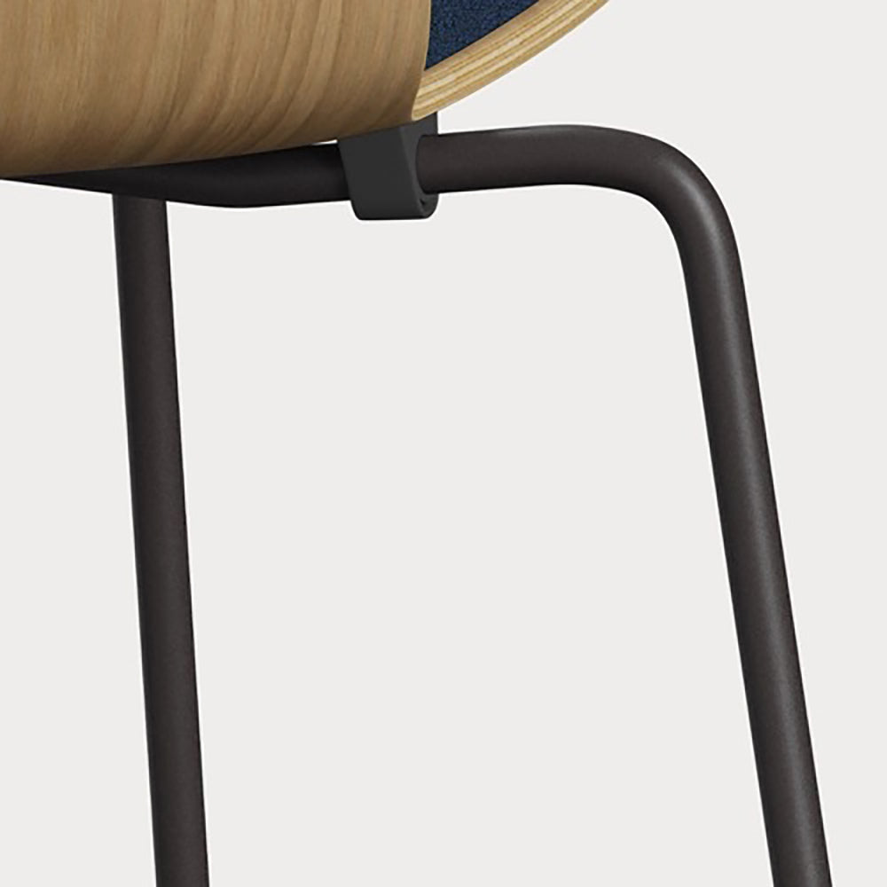 Grand Prix Front Upholstered Chair - Natural Veneer, Steel Base