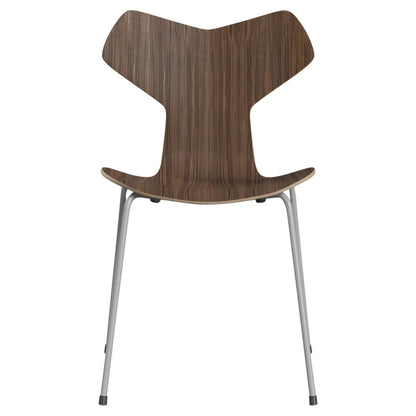 Grand Prix Unupholstered Chair - Natural Veneer, Steel Base