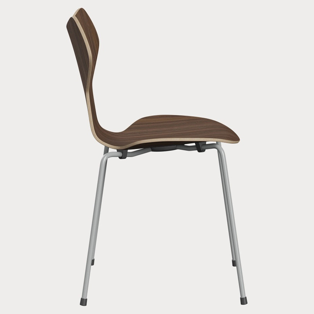 Grand Prix Unupholstered Chair - Natural Veneer, Steel Base