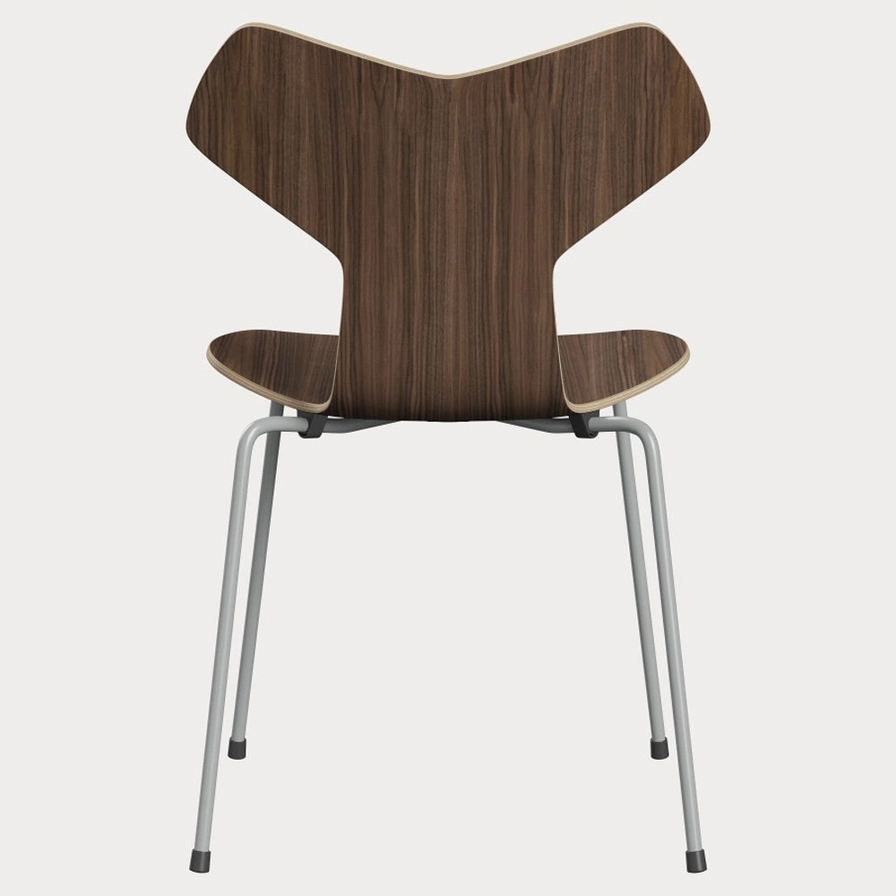 Grand Prix Unupholstered Chair - Natural Veneer, Steel Base