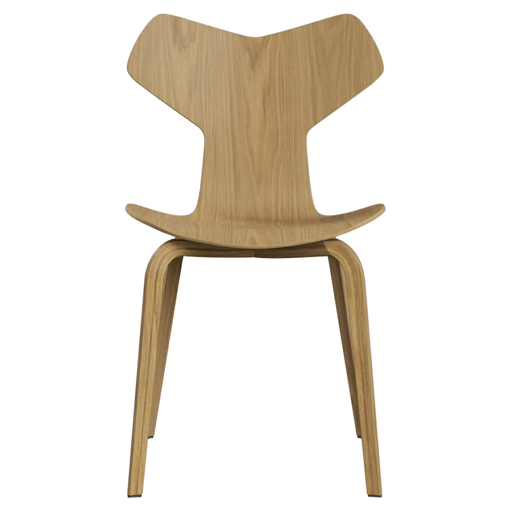 Grand Prix Unupholstered Chair - Natural Veneer, Wooden Base