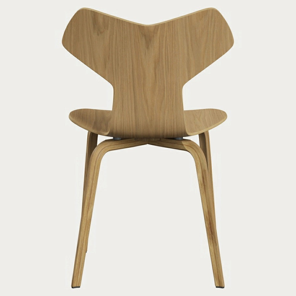 Grand Prix Unupholstered Chair - Natural Veneer, Wooden Base