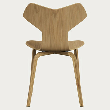 Grand Prix Unupholstered Chair - Natural Veneer, Wooden Base