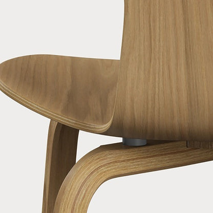 Grand Prix Unupholstered Chair - Natural Veneer, Wooden Base