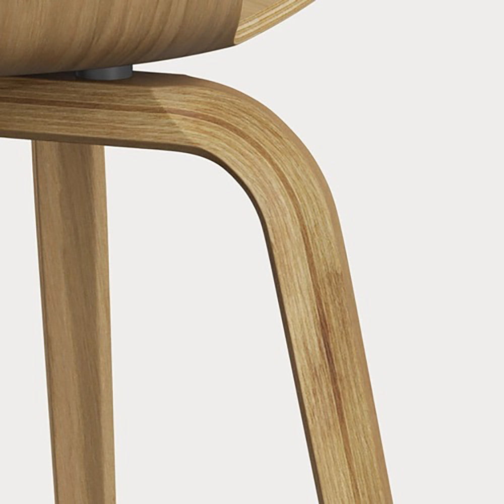 Grand Prix Unupholstered Chair - Natural Veneer, Wooden Base