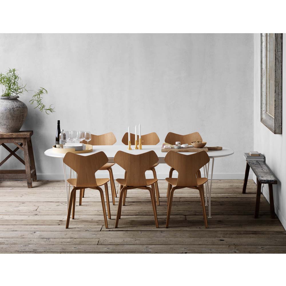 Grand Prix Unupholstered Chair - Natural Veneer, Wooden Base