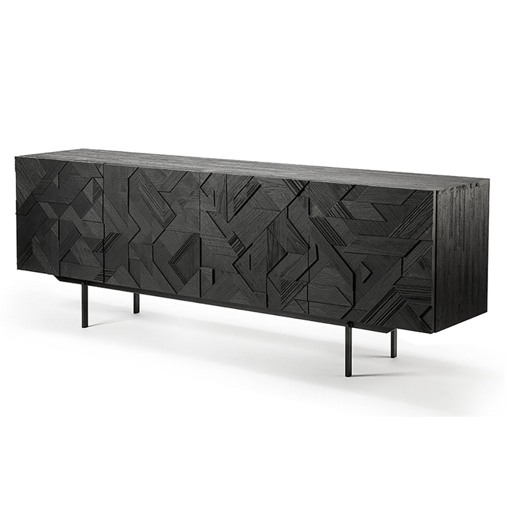 Graphic Sideboard - 4 Doors - Black Teak