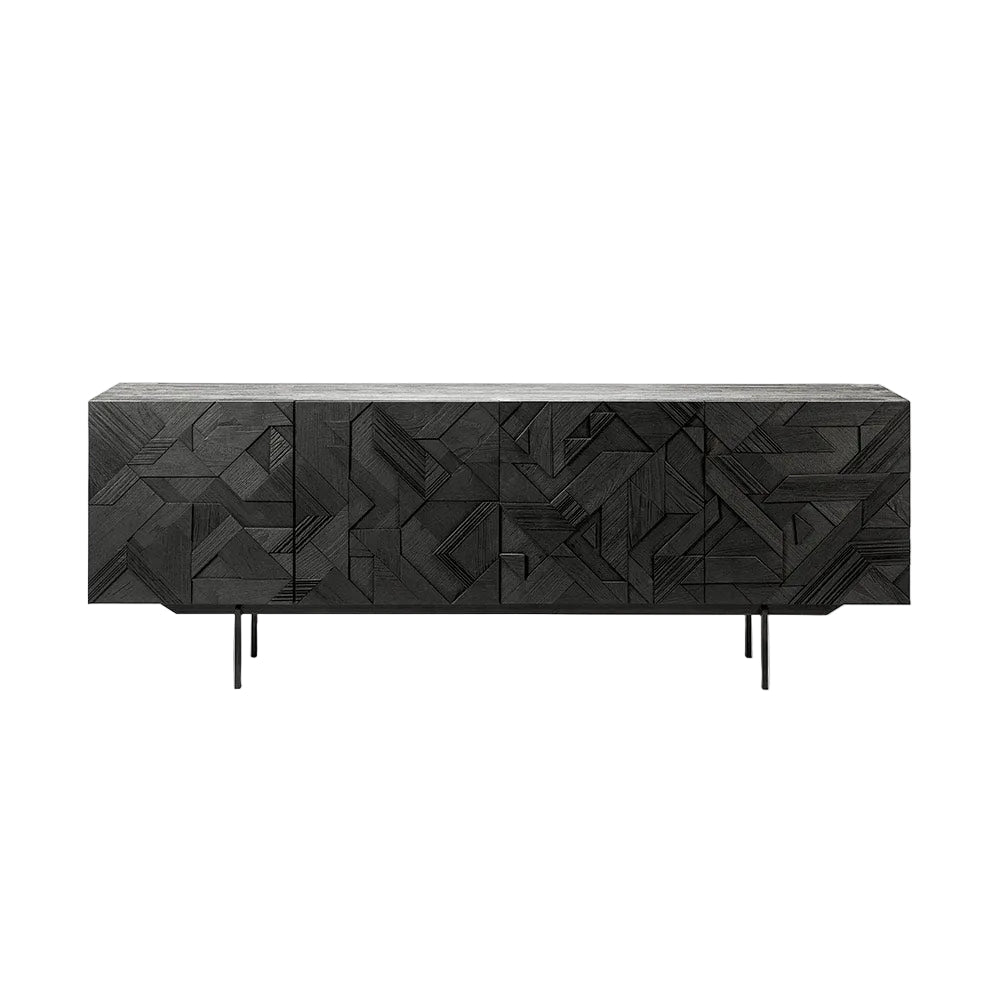 Graphic Sideboard - 4 Doors - Black Teak