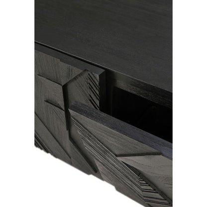 Graphic TV Cupboard - Black Teak, 1 Drawer