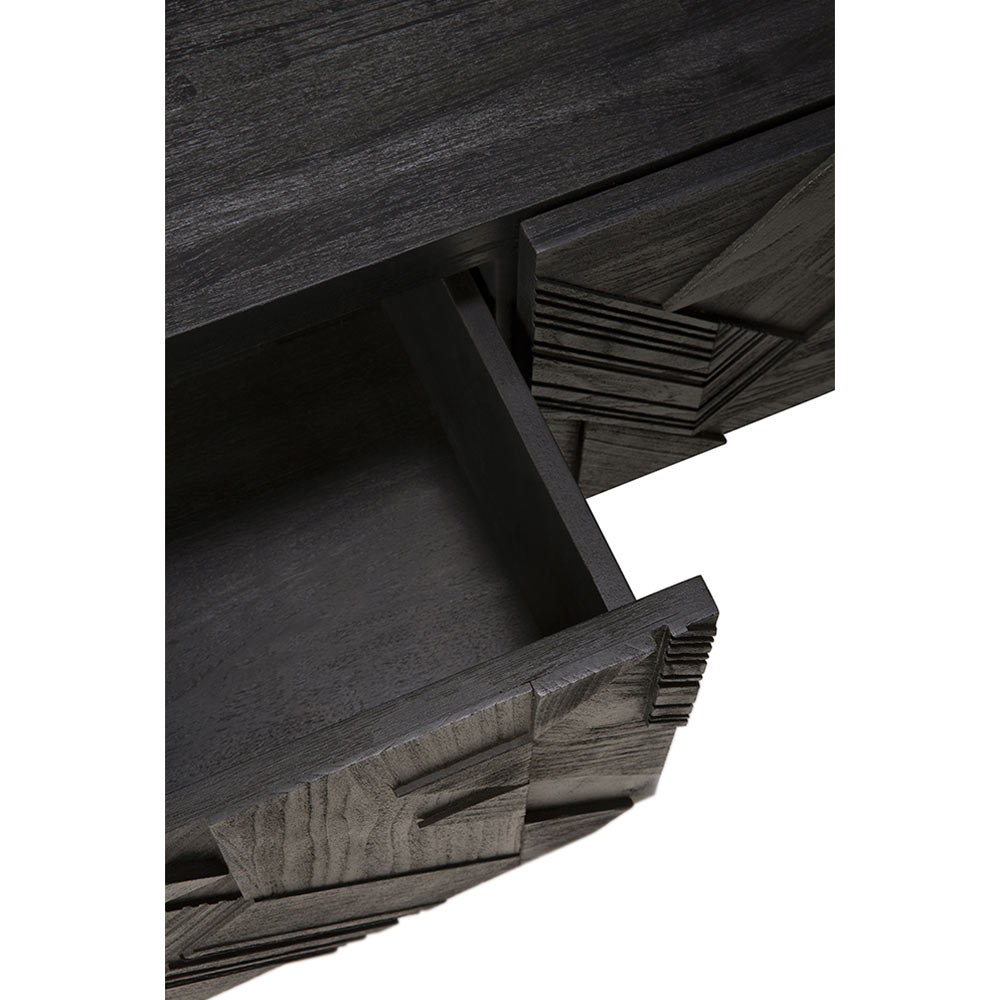 Graphic TV Cupboard - Black Teak, 1 Drawer