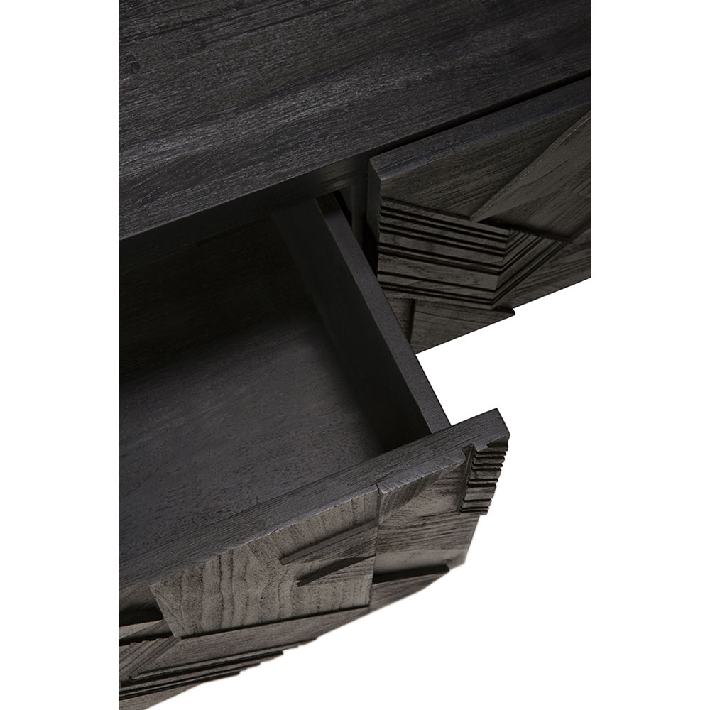 Graphic TV Cupboard - Black Teak, 2 Drawers