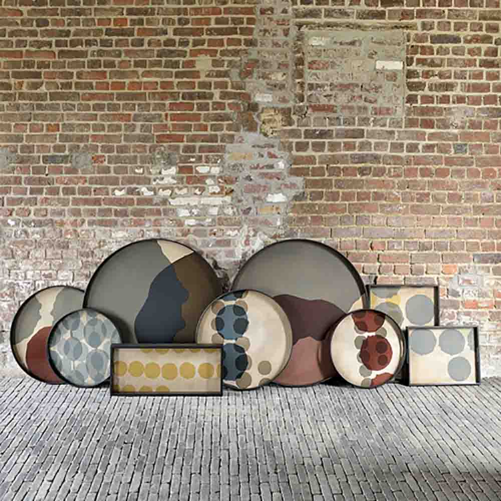 Graphite Combined Dots Glass Tray