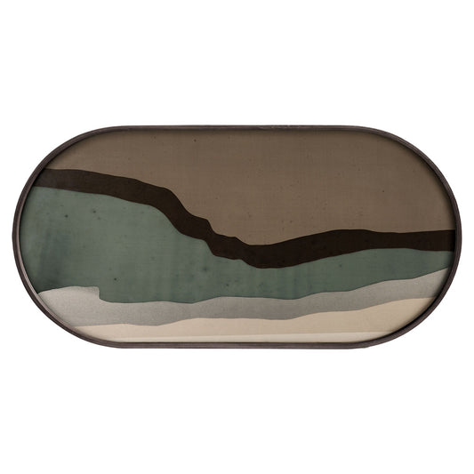Graphite Wabi Sabi Glass Tray - Oblong, Medium