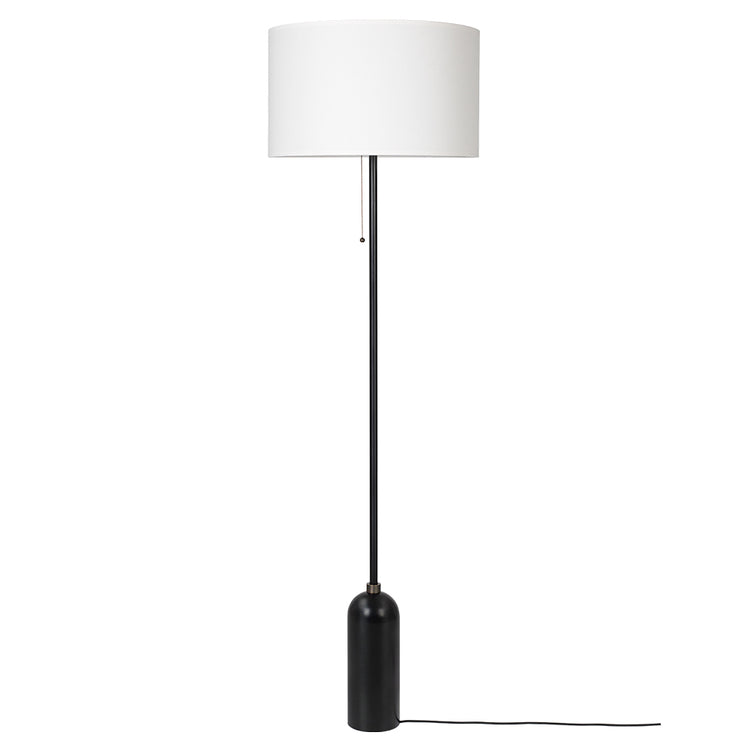 Gravity Floor Lamp - Blackened Steel, White Shade