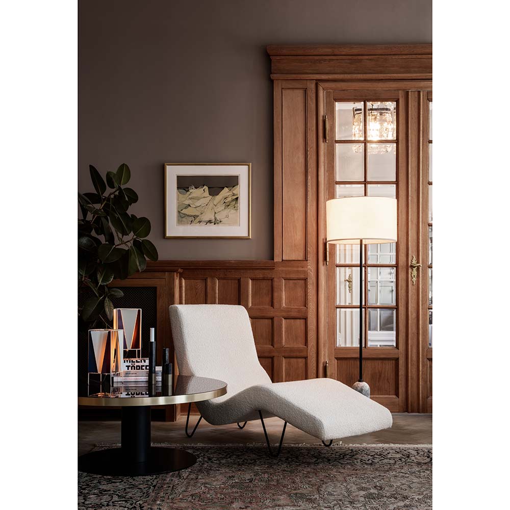 Gravity Floor Lamp - Blackened Steel, White Shade