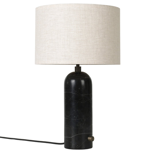 Gravity Table Lamp - Black Marble, Canvas Shade