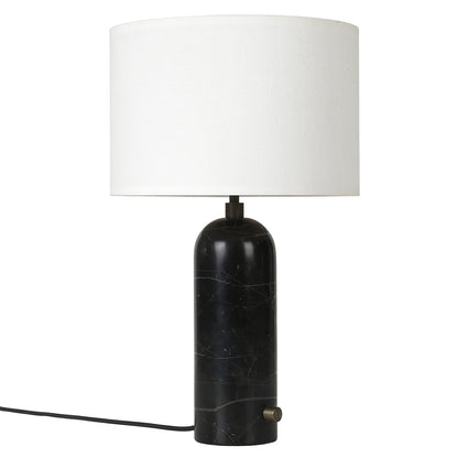 Gravity Table Lamp - Black Marble, White Shade