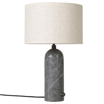 Gravity Table Lamp - Gray Marble, Canvas Shade