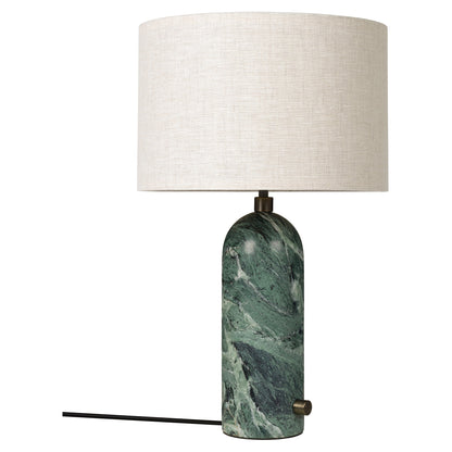 Gravity Table Lamp - Emerald Marble, Canvas Shade