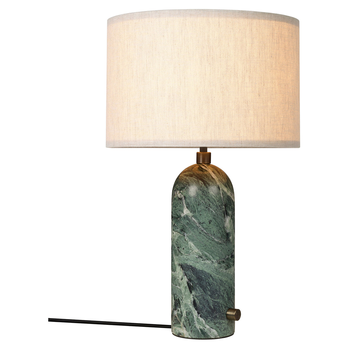 Gravity Table Lamp - Emerald Marble, Canvas Shade