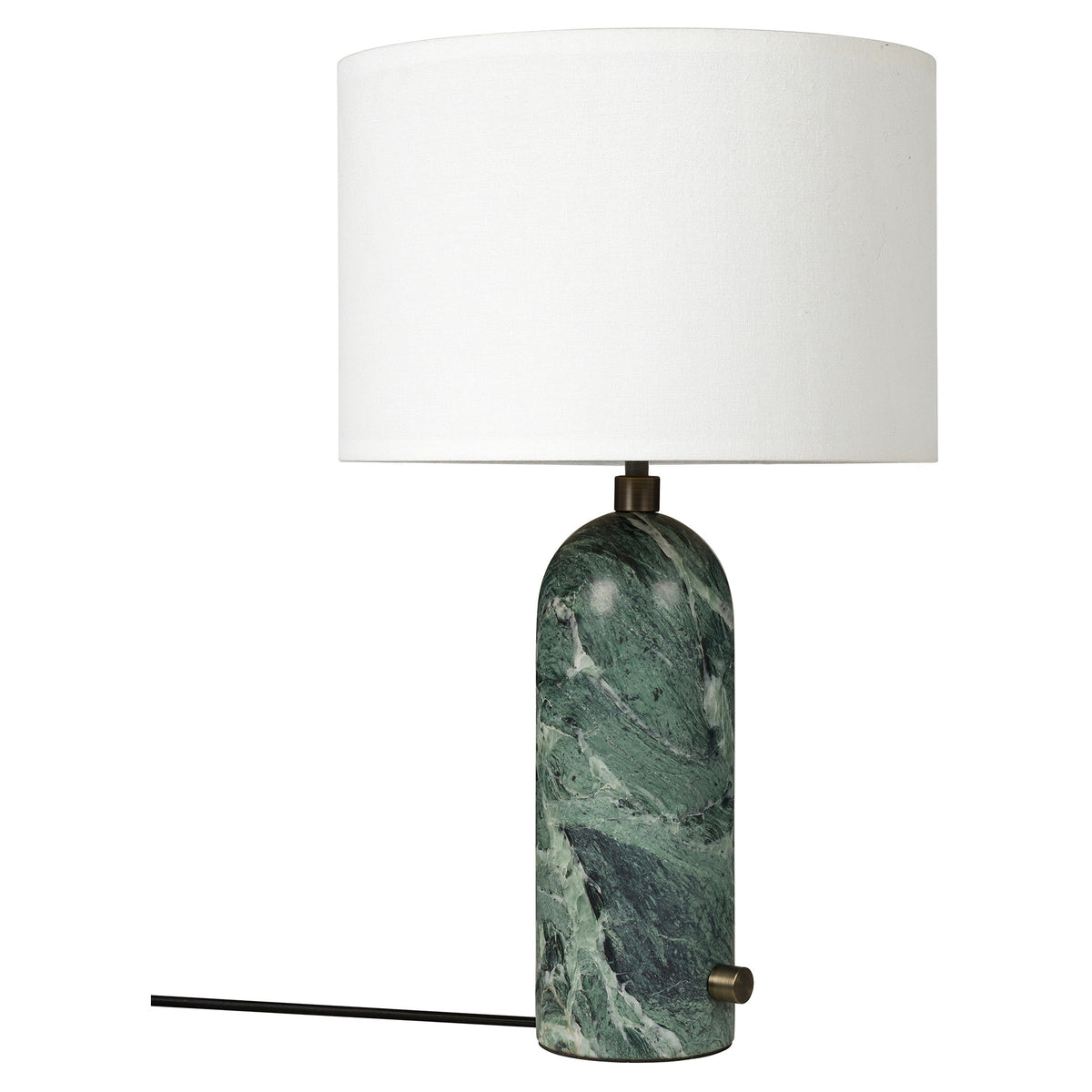 Gravity Table Lamp - Emerald Marble, White Shade