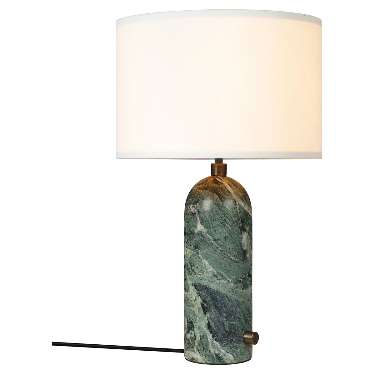 Gravity Table Lamp - Emerald Marble, White Shade