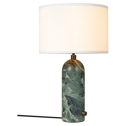 Gravity Table Lamp - Emerald Marble, White Shade