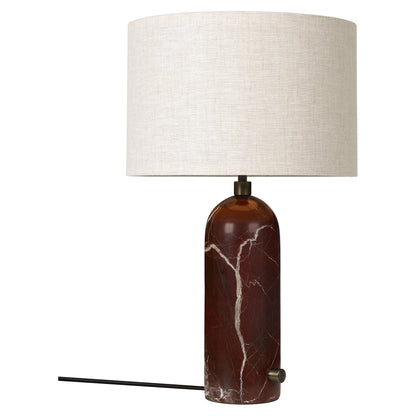 Gravity Table Lamp - Maroon Marble, Canvas Shade