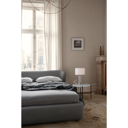 Gravity Table Lamp - White Marble, White Shade