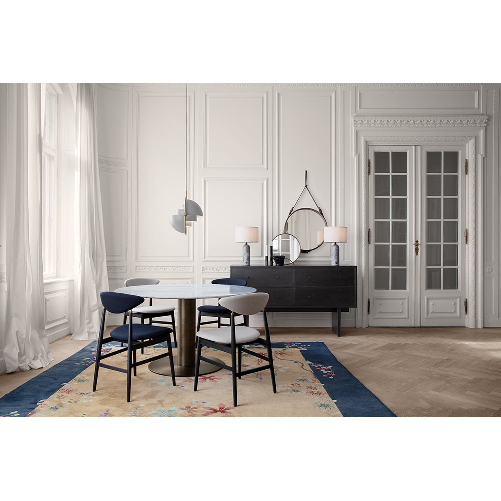 Gravity Table Lamp - White Marble, White Shade