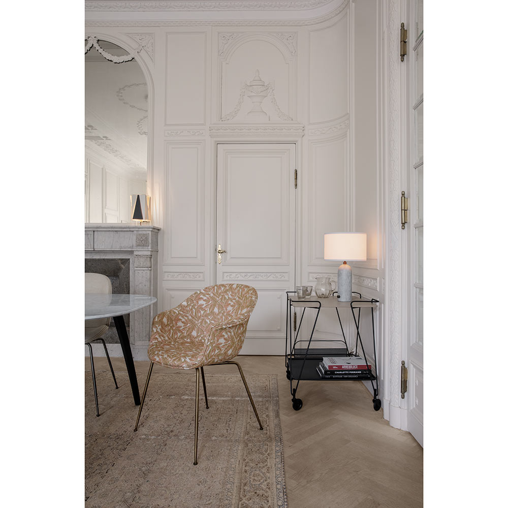 Gravity Table Lamp - White Marble, White Shade