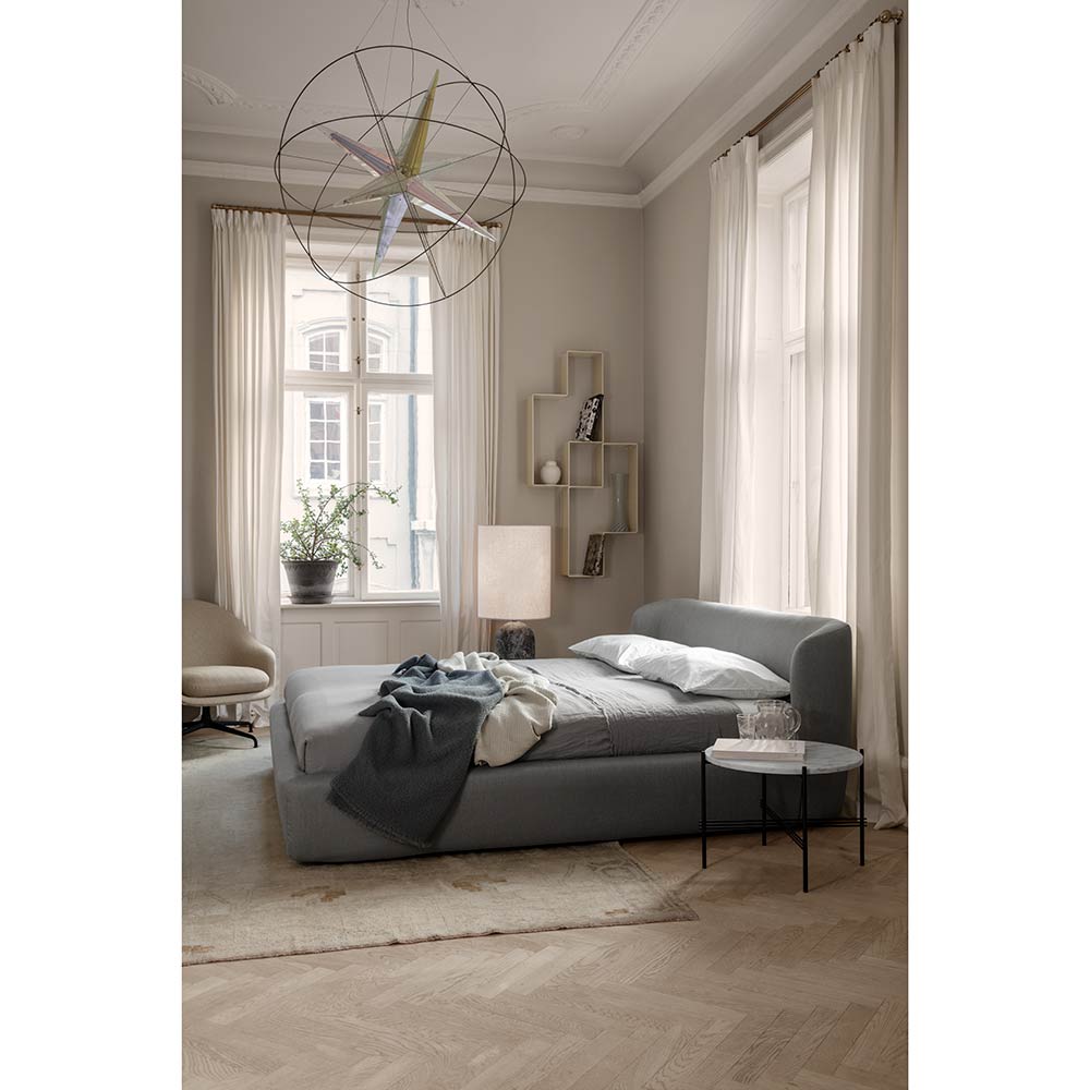 Gravity XL High Floor Lamp - Black Marble, White Shade