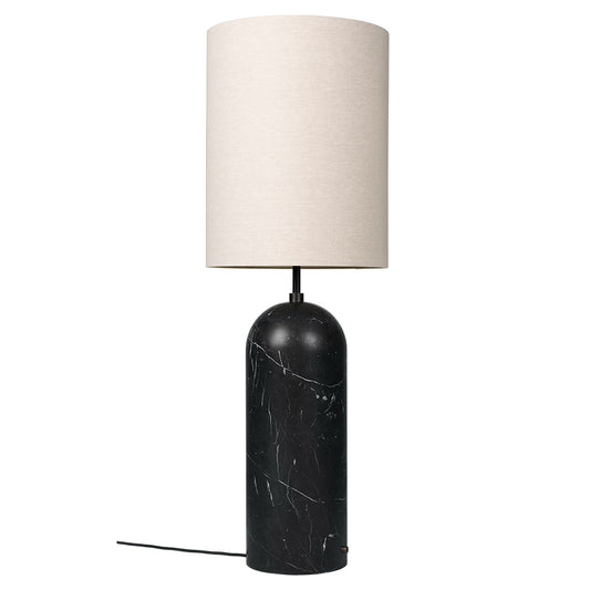 Gravity XL High Floor Lamp - Black Marble, Canvas Shade