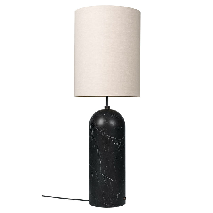 Gravity XL High Floor Lamp - Black Marble, Canvas Shade