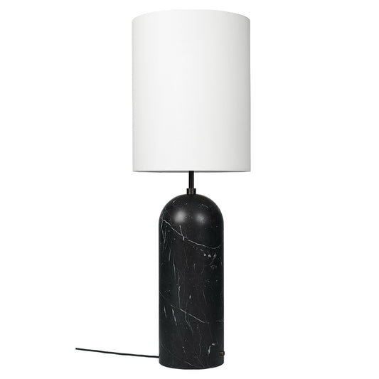 Gravity XL High Floor Lamp - Black Marble, White Shade
