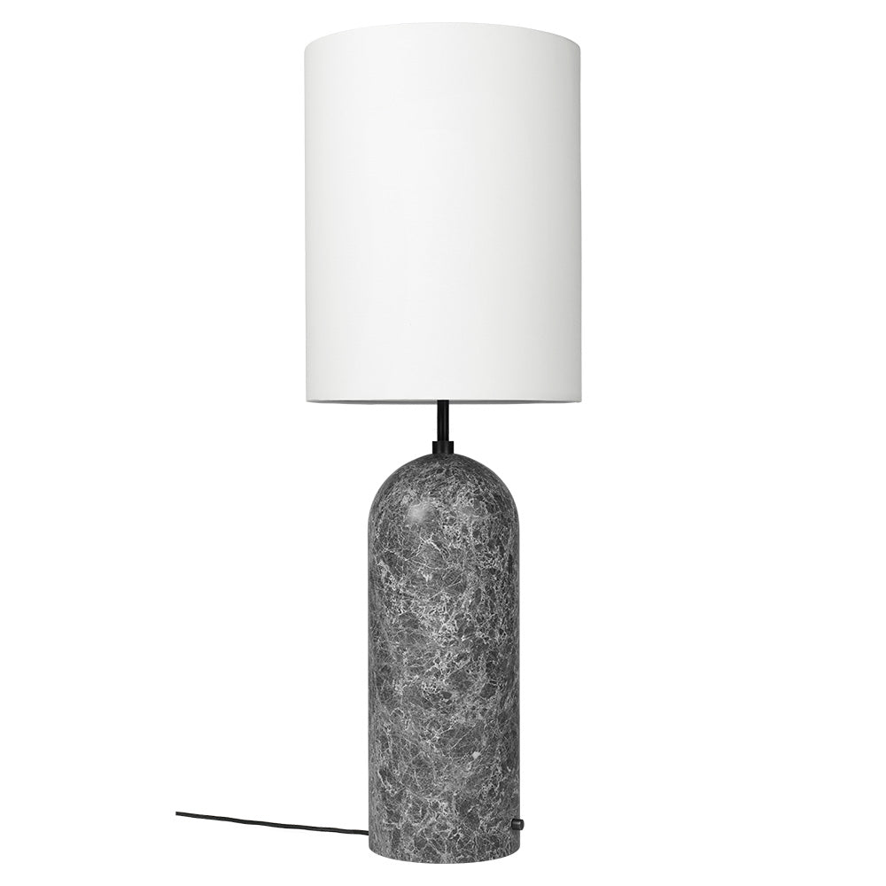 Gravity XL High Floor Lamp - Gray Marble, White Shade