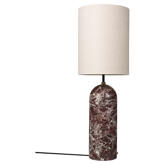 Gravity XL High Floor Lamp - Maroon Marble, Canvas Shade