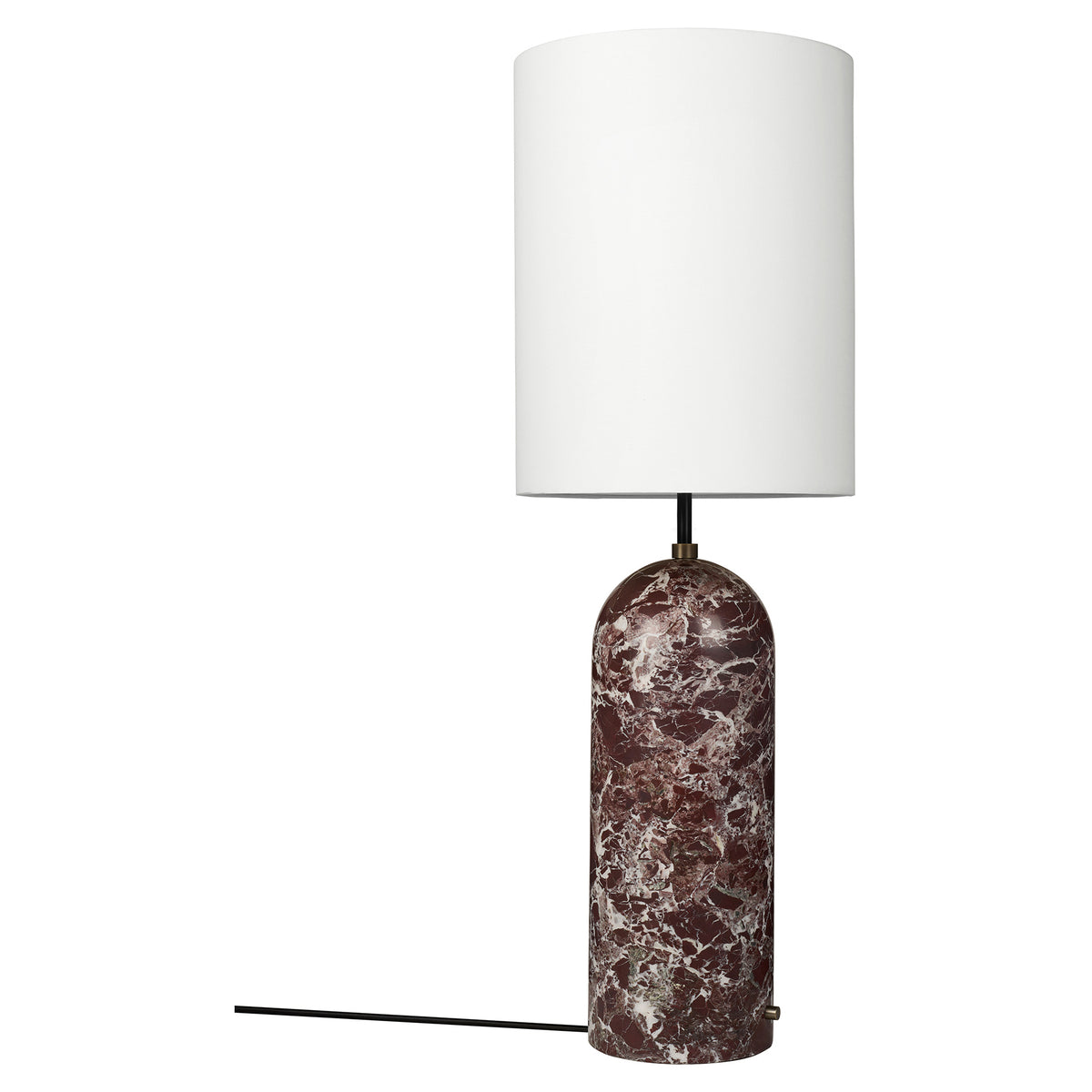 Gravity XL High Floor Lamp - Maroon Marble, White Shade