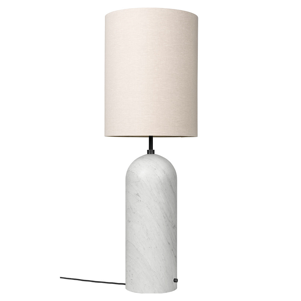 Gravity XL High Floor Lamp - White Marble, Canvas Shade