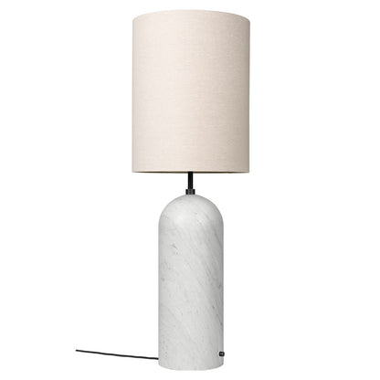 Gravity XL High Floor Lamp - White Marble, Canvas Shade