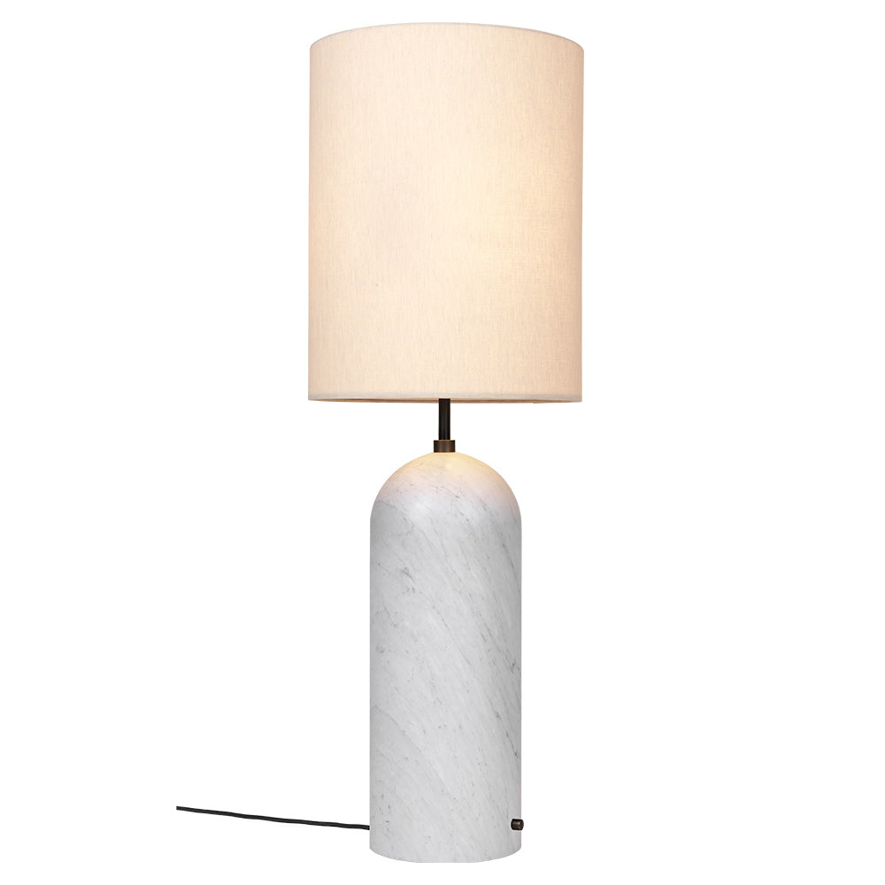 Gravity XL High Floor Lamp - White Marble, Canvas Shade
