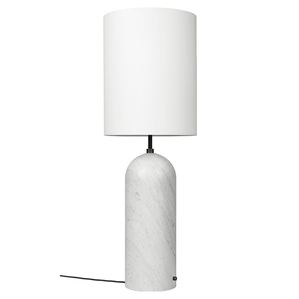 Gravity XL High Floor Lamp - White Marble, White Shade